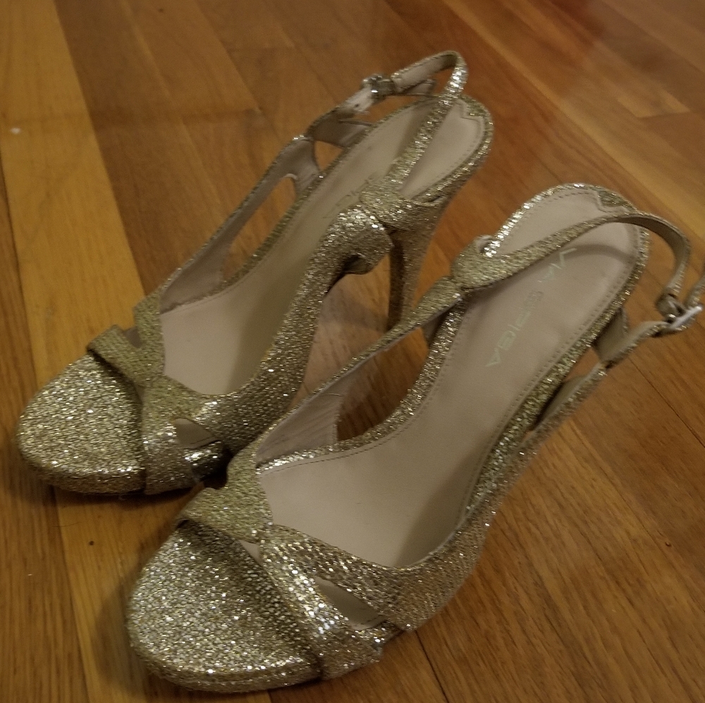 Via Spiga gold high-heeled sandals